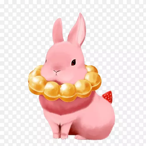 复活节兔子食物图片-粉红兔