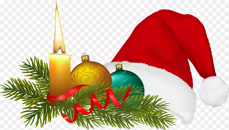 圣诞节版税-免费插图-圣诞帽蜡烛图案