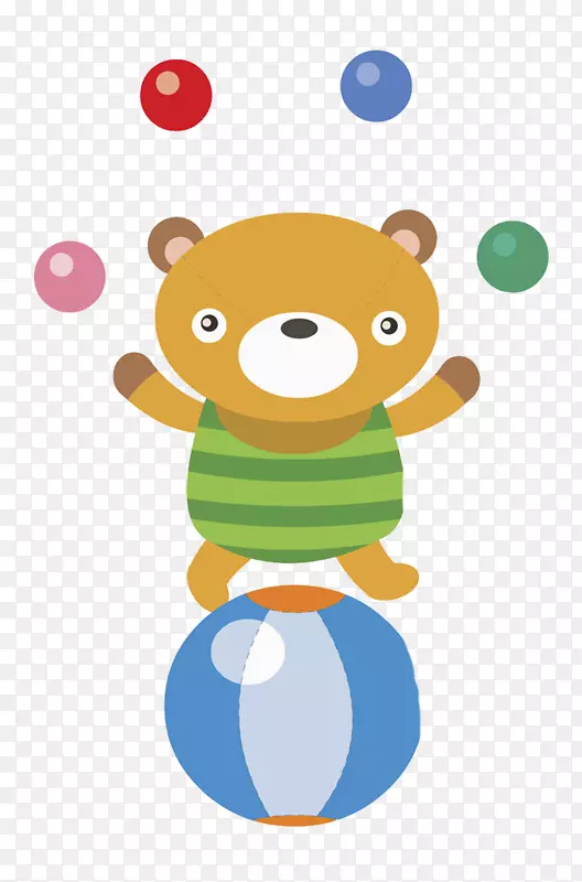 熊插图-小熊在玩球