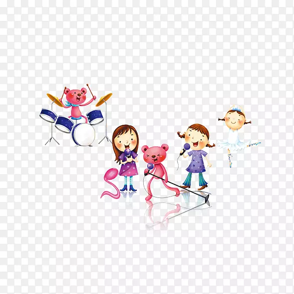 儿童节海报广告短片艺术卡通熊儿童音乐会