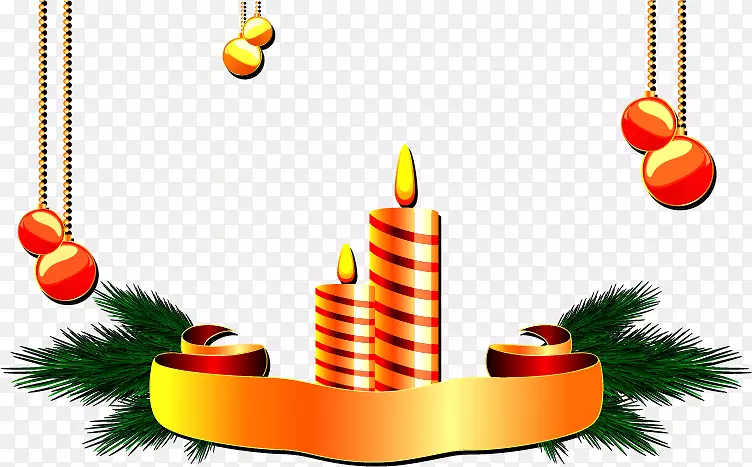 蜡烛圣诞点缀插图.蜡烛装饰图案