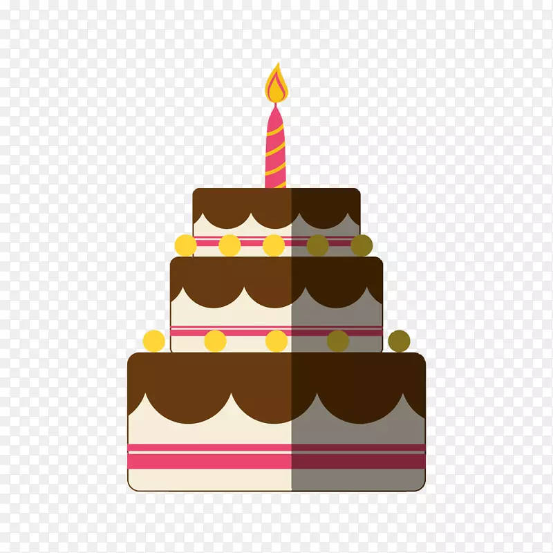 生日蛋糕结婚蛋糕-插入三层蛋糕蜡烛
