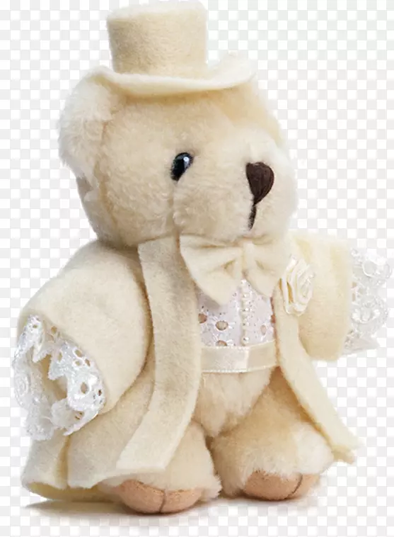 结婚纪念日丈夫-白色填充熊