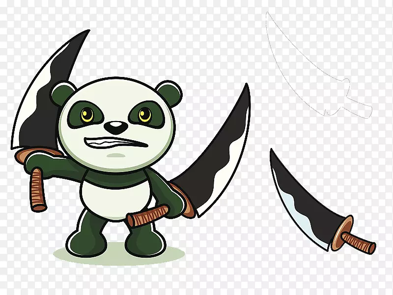 大熊猫熊卡通插图-造型设计，卡通形象，熊