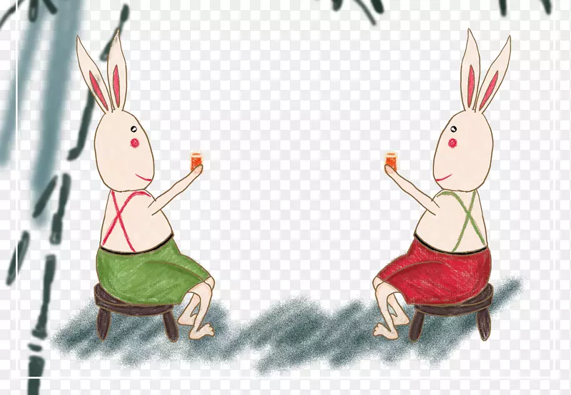 绘制卡通插图-水兔