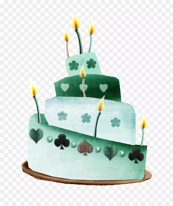 多层蛋糕生日蛋糕bxe1nh手绘多层蛋糕蜡烛