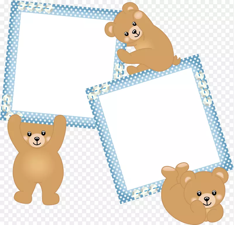 图片框婴儿摄影男孩-蓝色熊框架