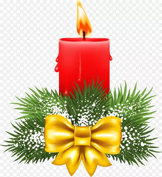 圣诞装饰蜡烛夹艺术.红色蜡烛圣诞装饰图案