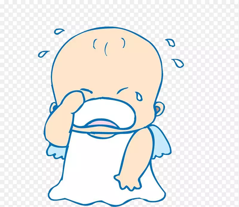 哭泣的儿童卡通-一个头痛的婴儿