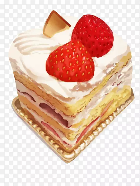 蛋糕馅饼甜点食品插图-草莓奶油蛋糕