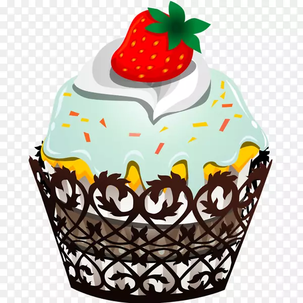 祝你生日快乐祝贺卡手绘草莓蛋糕