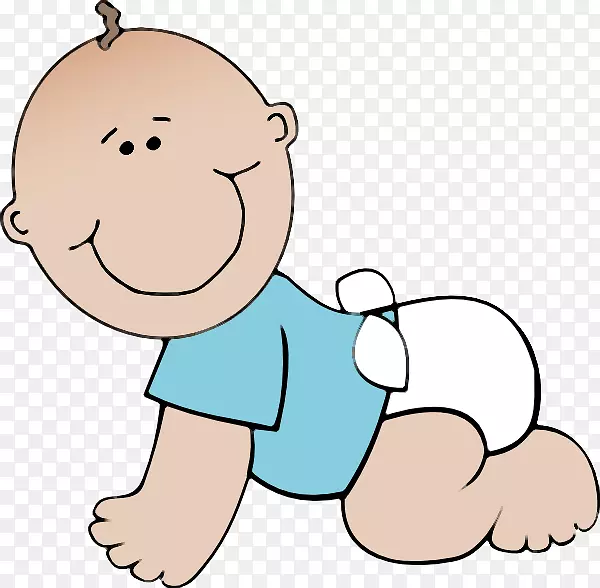 婴儿尿布婴儿淋浴夹艺术-可爱的爬行婴儿