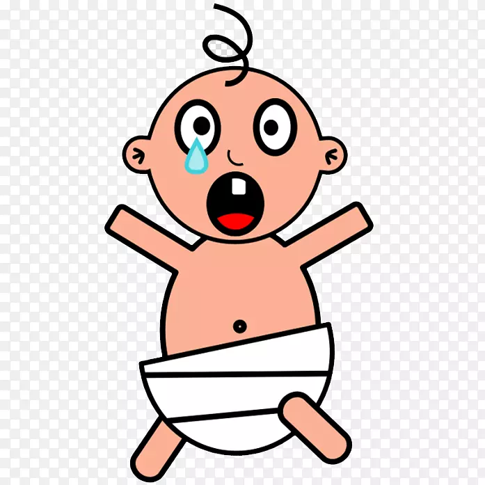 哭婴儿尿布剪贴画-卡通婴儿哭