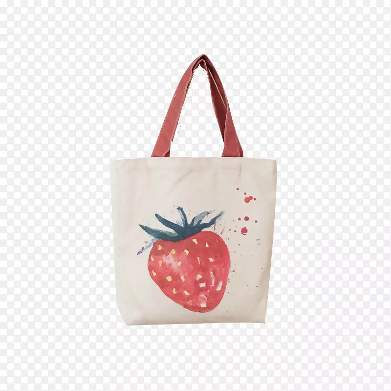 手提包手袋帆布夹艺术草莓图案袋