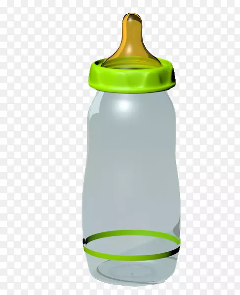 婴儿奶瓶-绿色婴儿奶瓶