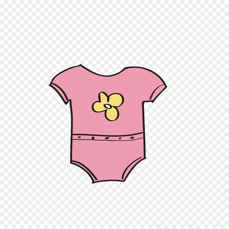 t恤粉红卡通服装-粉红色婴儿图案