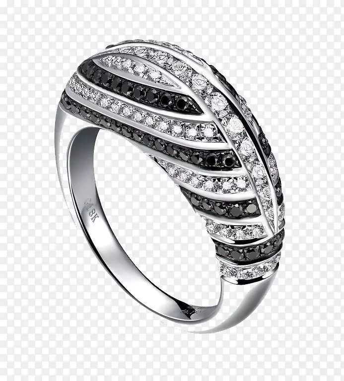 婚戒珠宝设计师订婚戒指-黑白钻石戒指马赛克