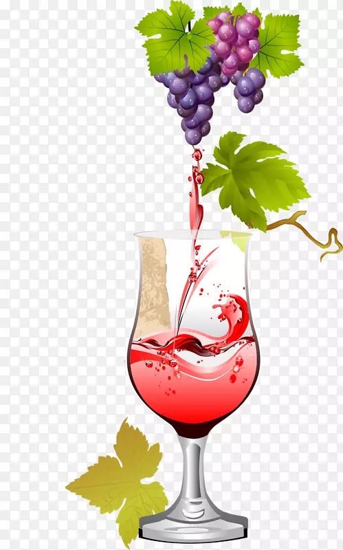 红酒玻璃果汁杯手绘葡萄酒