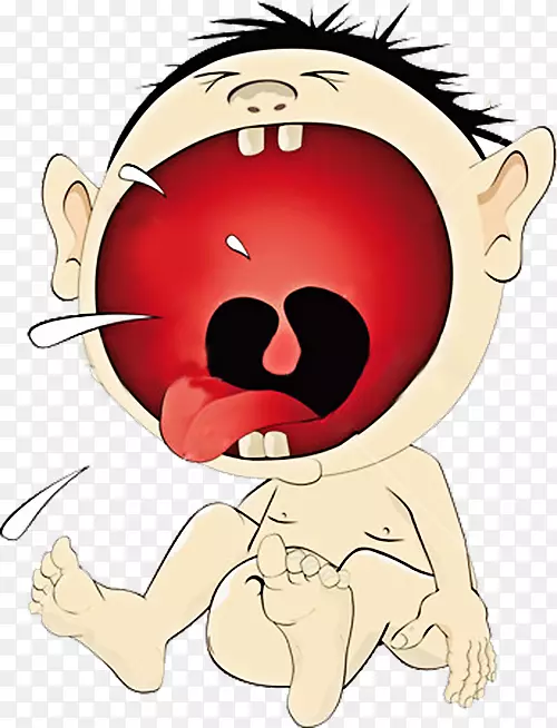哭闹男孩插画-卡通留守婴儿哭PNG