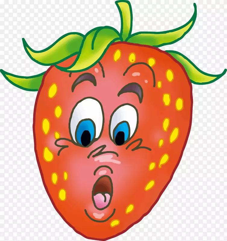 果土坯插画艺术-草莓惊喜表情