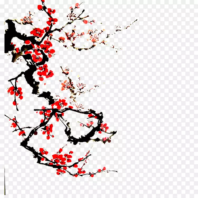 水墨画梅花