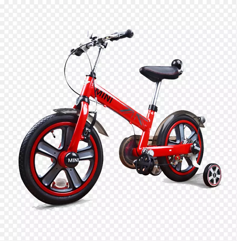 宝马迷你库珀汽车自行车-自信的红色汽车