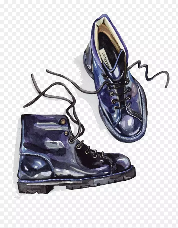 插画鞋画插图.水彩鞋