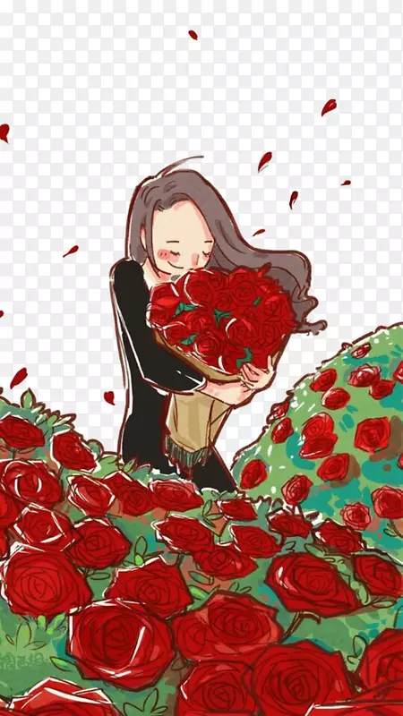 幸福花园玫瑰爱情感好女孩的花束