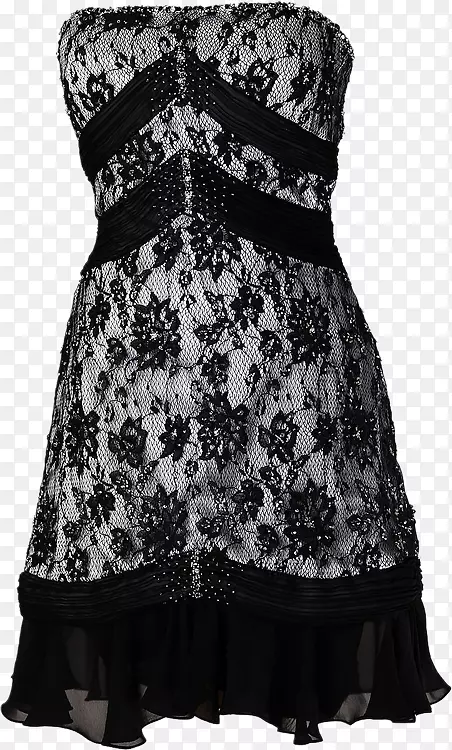小黑连衣裙花边纺织品旧式服装面料