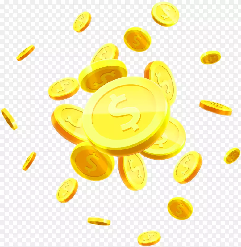金币版税-免费摄影.黄色大气金币漂浮材料