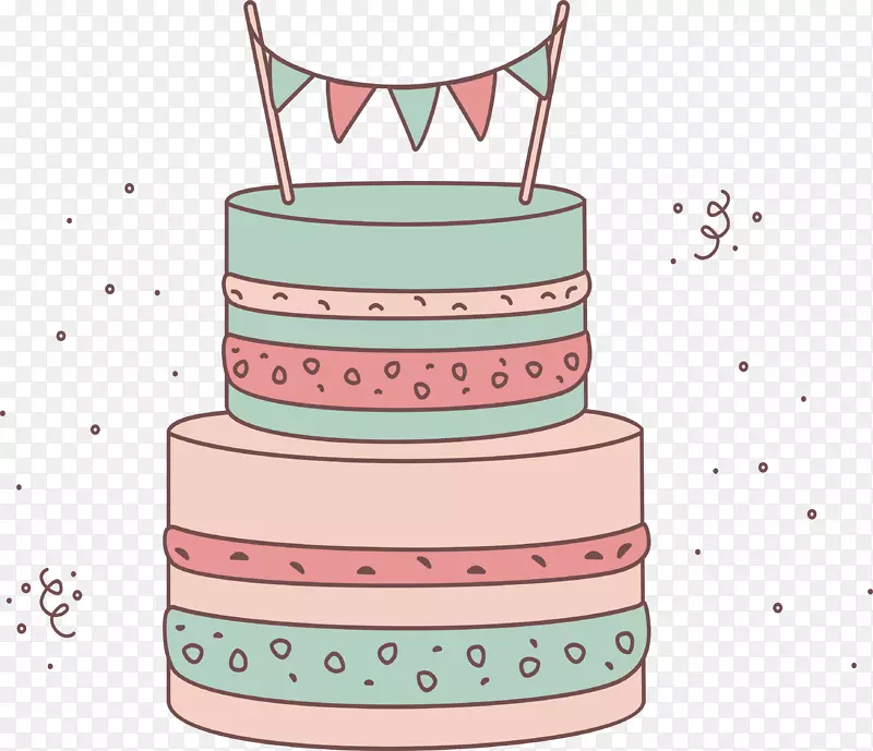 烤蛋糕-粉状绿色可爱蛋糕