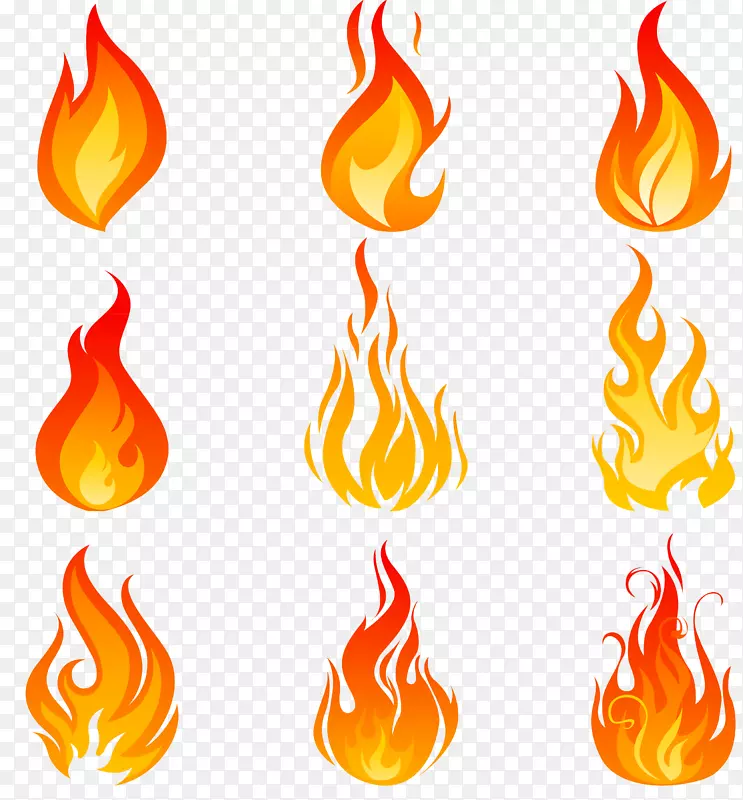 火焰图标-艺术元素橙色图标
