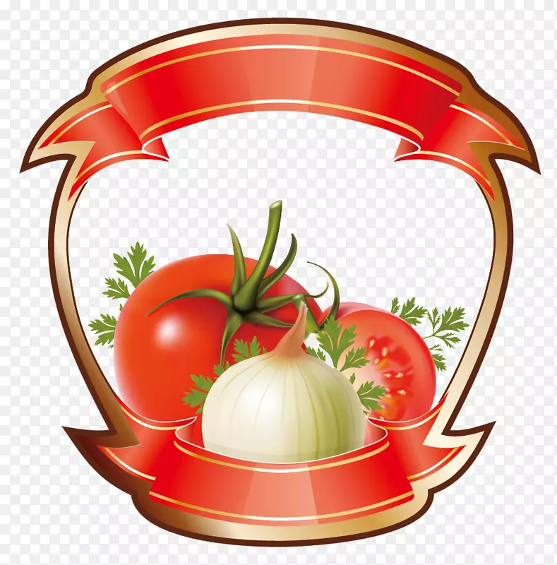 番茄汁标签番茄酱.载体元素水果和蔬菜