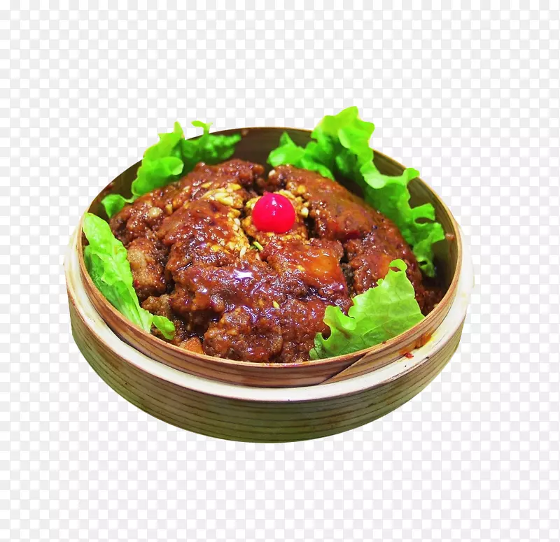 亚洲菜，排骨，烤架，蒸糯米-产品，生菜，糯米，蒸排骨