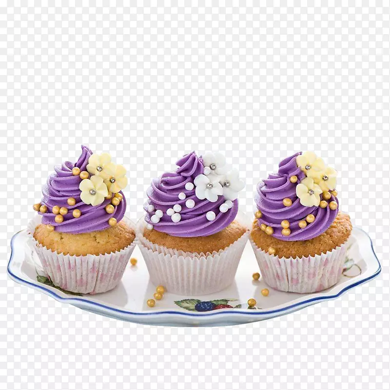 糖霜蛋糕烘焙蛋糕装饰-紫色奶油小蛋糕