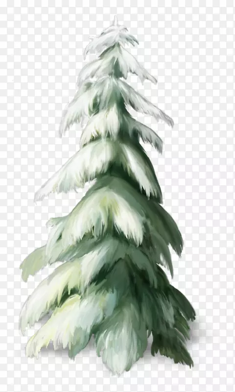 鲁道夫运动鞋圣诞新年树剪贴画雪压松树