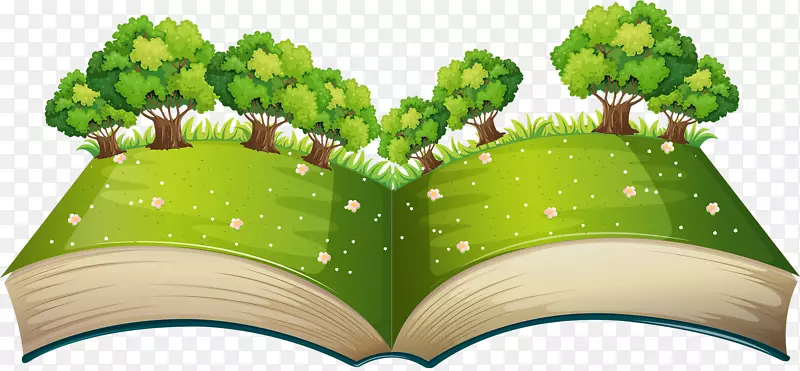 弹出式书籍免费剪贴画-书籍中的树木