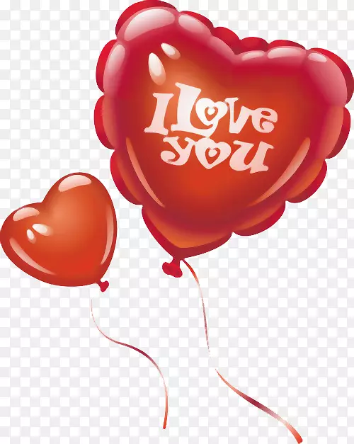 心气球情人节剪贴画-红色爱情气球