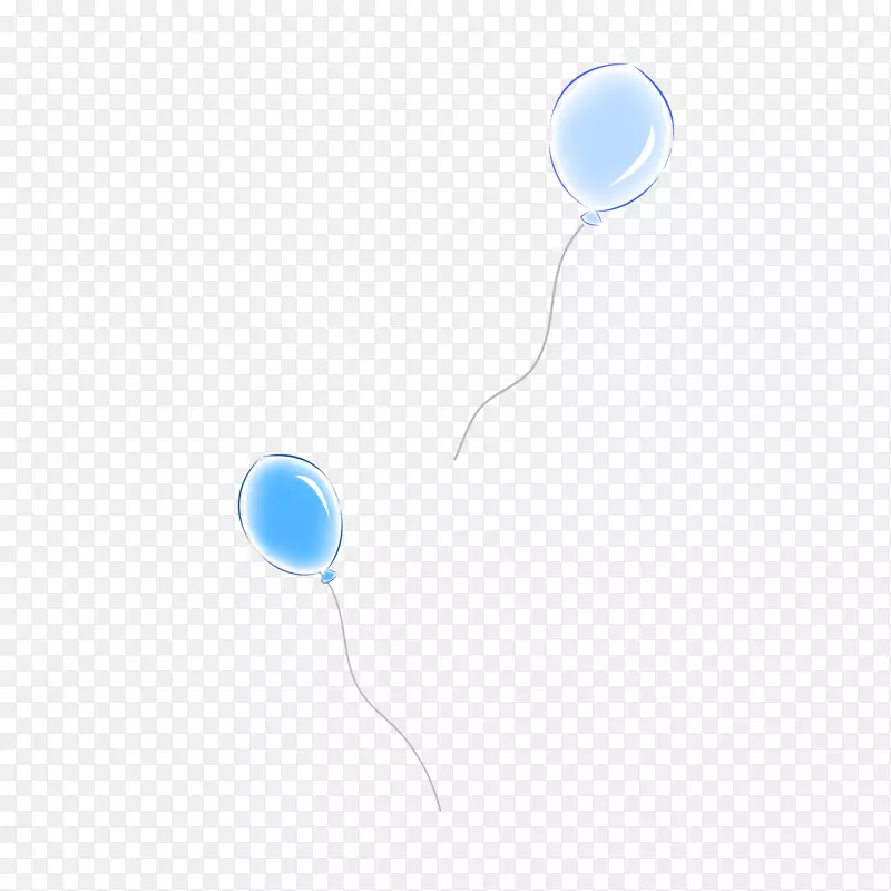 蓝色气球画卡通蓝色气球