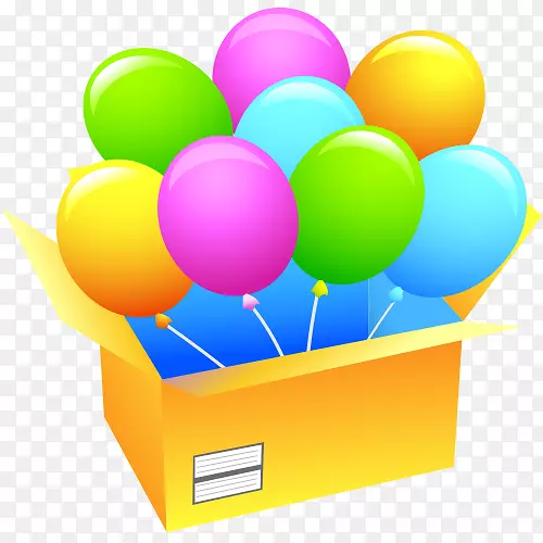 气球派对生日剪贴画-气球盒材料