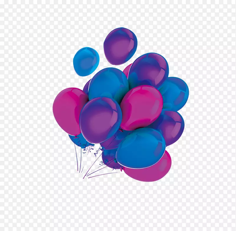 紫蓝气球-蓝色和紫色气球