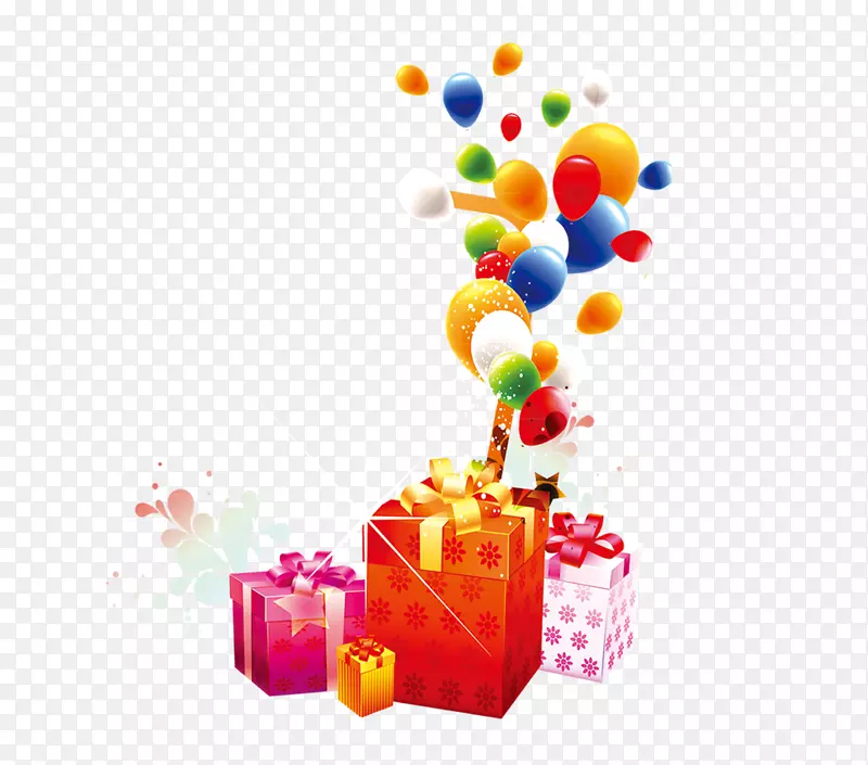 气球礼物彩带-彩色气球礼物
