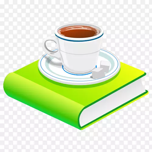 咖啡杯-书材料
