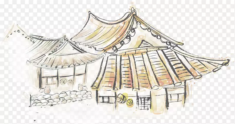 传统节日-创意手绘复古小屋