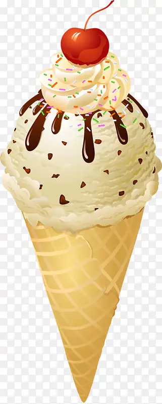 冰淇淋筒圣代巧克力冰淇淋美味樱桃蛋糕