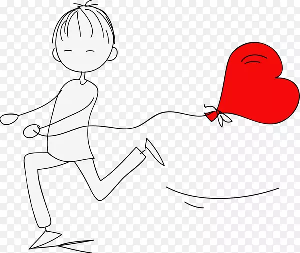 情人节画刺绣剪贴画-红色爱情气球