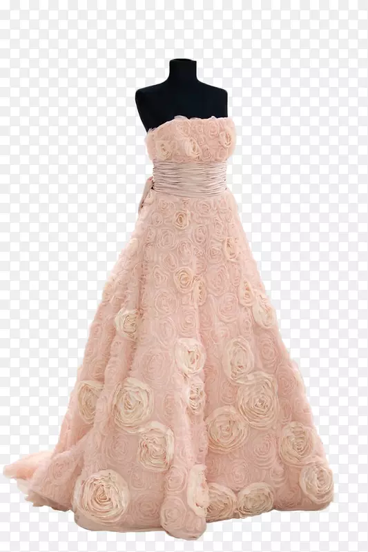 婚纱摄影模特服装-粉红色连衣裙