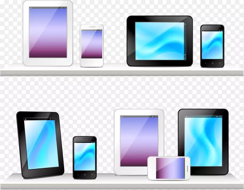 智能手机电脑显示器平板显示手机图标-电脑和手机显示