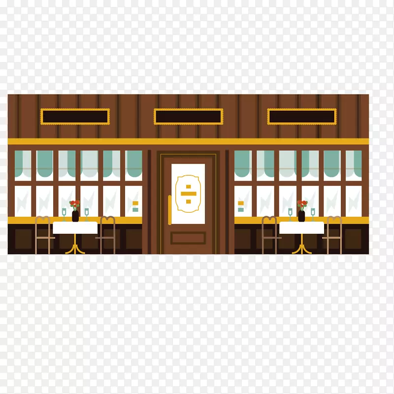 咖啡厅餐厅平面设计插图餐厅餐桌