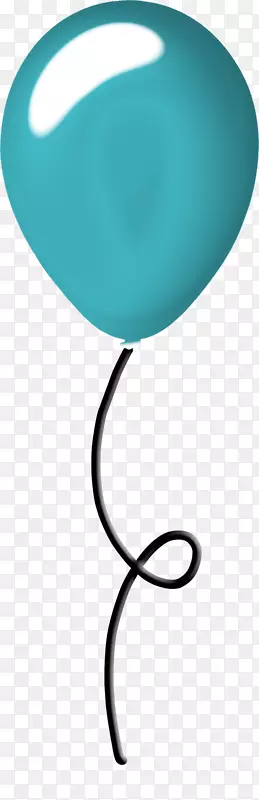 气球生日剪贴画-蓝色气球材料免费拉